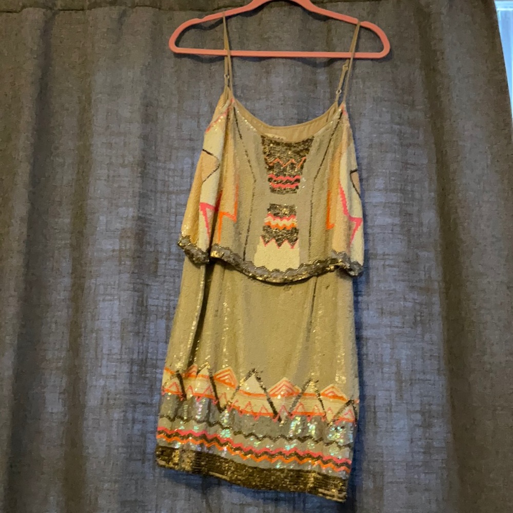 NYE:All Saints Sequin Tiered Dress